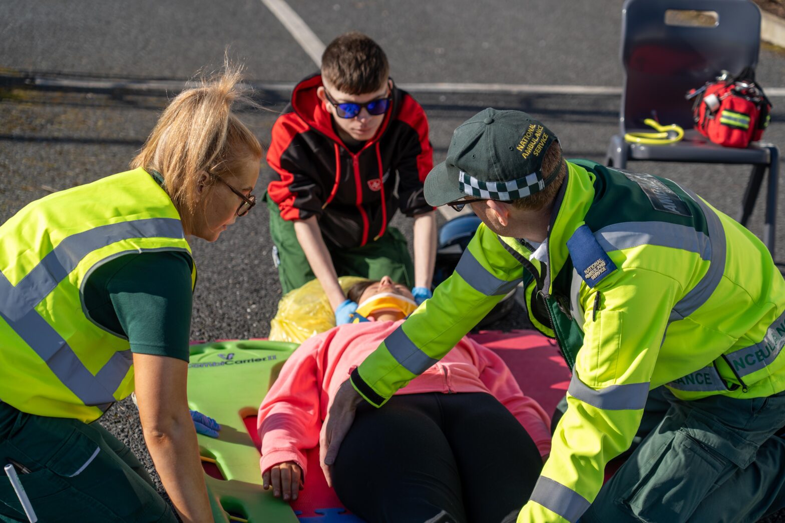 Spinal Precautions at Carlow Institute's Simulated Trauma Event