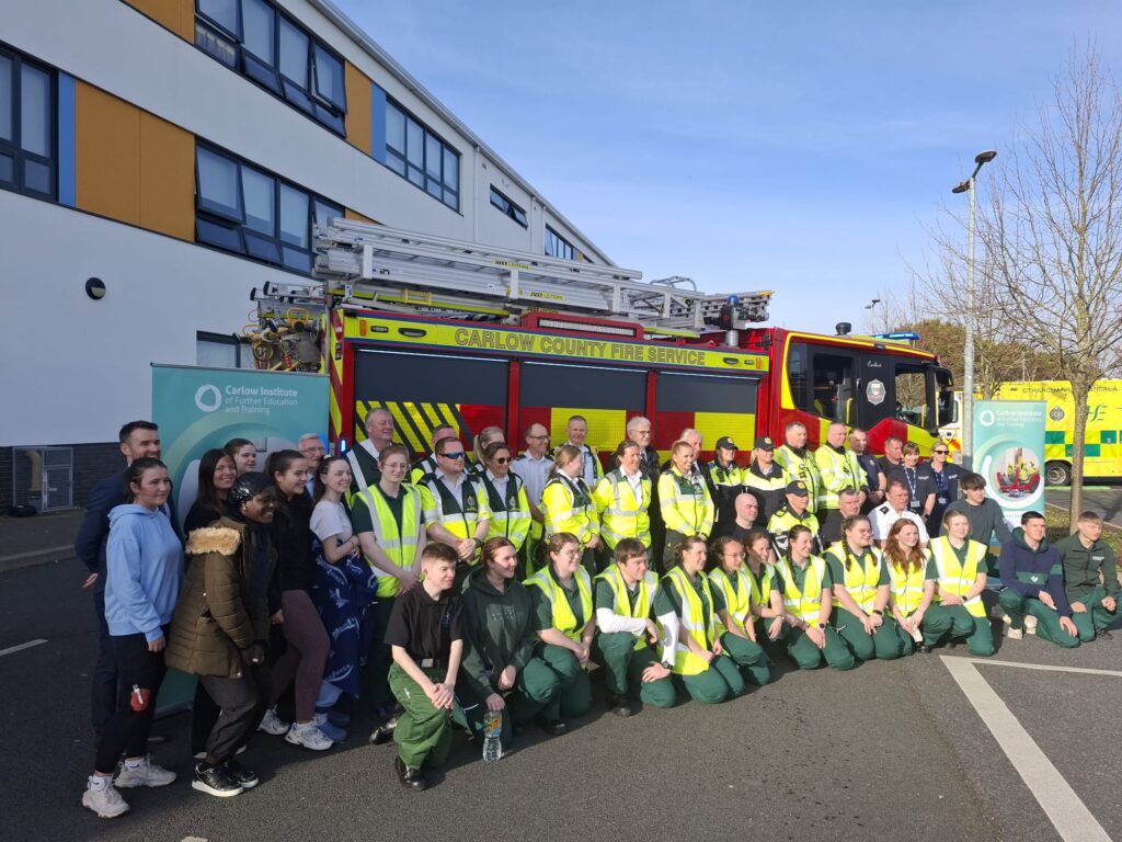 Group shot of students and responders