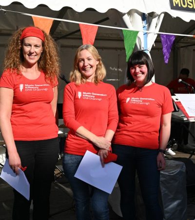 Musician Educators l-r Clare Kilkenny, Barbara Kelly, Féibhar Baldwin Wall Photo by Vicky Comerford